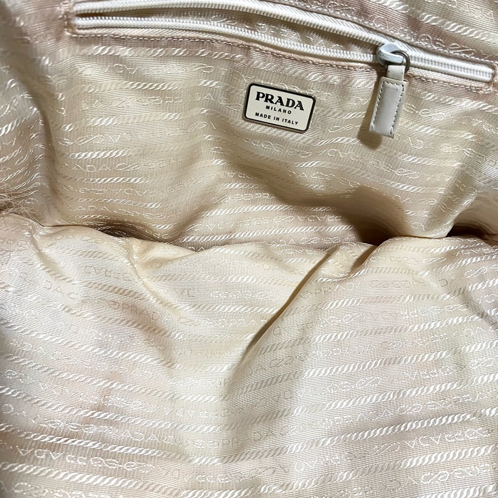 Prada Cream and Brown Shoulder Satchel Tote Bag - Picture 7 of 12